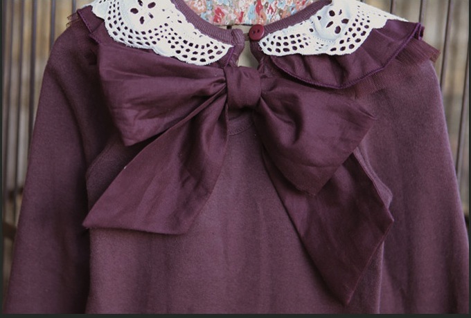 Bluza Geri cu broderie aplicata si funda mare 3 Bluza Geri cu broderie aplicata si funda mare 3