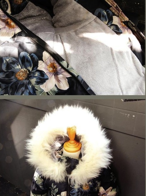 Geaca Belair cu gluga imblanita si motive florale 9 Geaca Belair cu gluga imblanita si motive florale 9