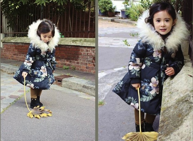 Geaca Belair cu gluga imblanita si motive florale 4 Geaca Belair cu gluga imblanita si motive florale 4