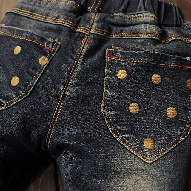 Jeans grosi cu funda si buline aurii - Agata Jeans grosi cu funda si buline aurii - Agata