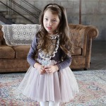 Rochie chic cu broderie aplicata si tutu model Ysabel