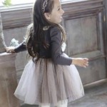 Rochie chic cu broderie aplicata si tutu model Ysabel