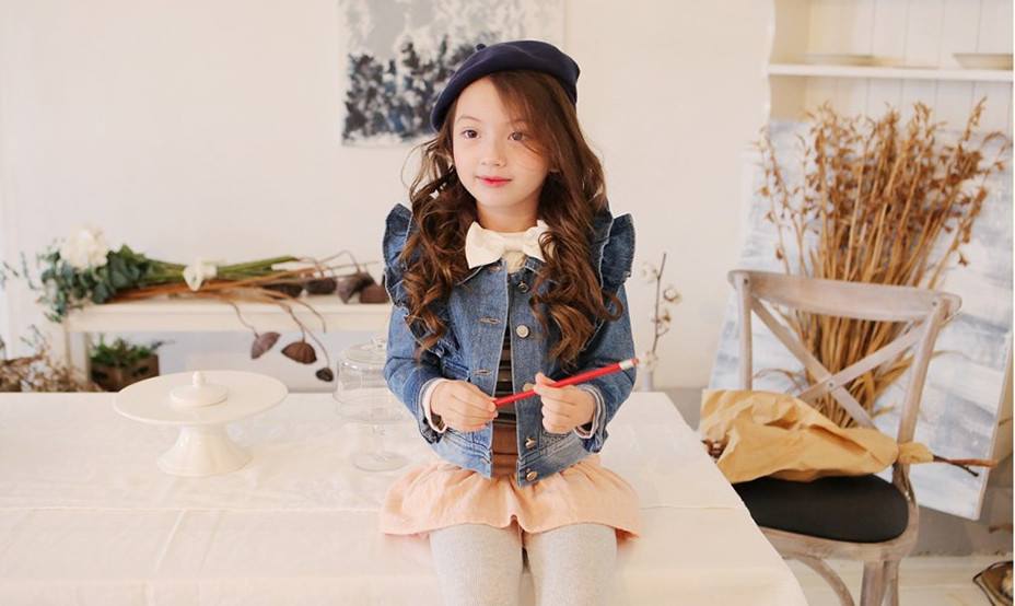 Jacheta cocheta din jeans cu fundita model Fiesta