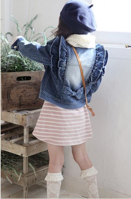 Jacheta cocheta din jeans cu fundita model Fiesta Jacheta cocheta din jeans cu fundita model Fiesta