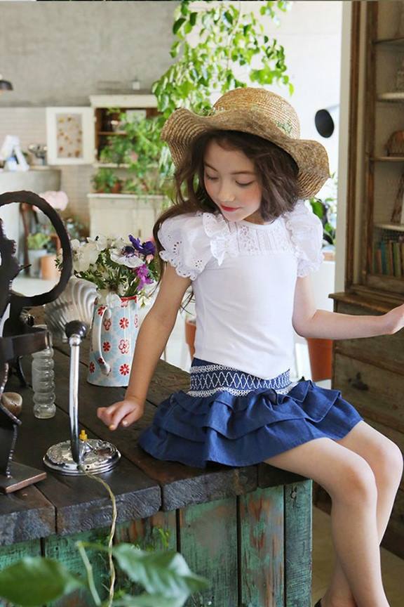 Bluza chic cu maneca scurta si broderie model Gripper 10