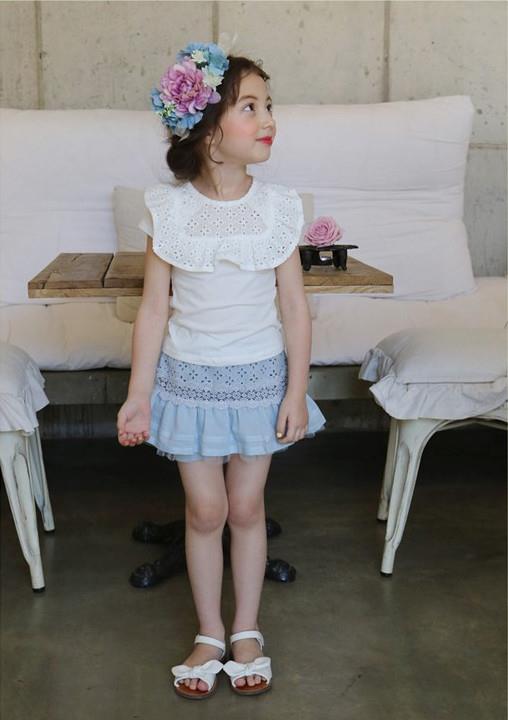 Bluza de vara cu guler brodat model Labelle 12 Bluza de vara cu guler brodat model Labelle 12